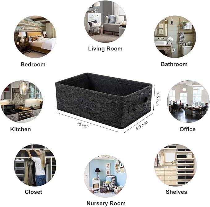 Shallow Storage Baskets Bins Medium Fabric Storage Basket Cube Organizer for Shelves Closet Bedroom Living Room Laundry Room Nursery Storage Basket