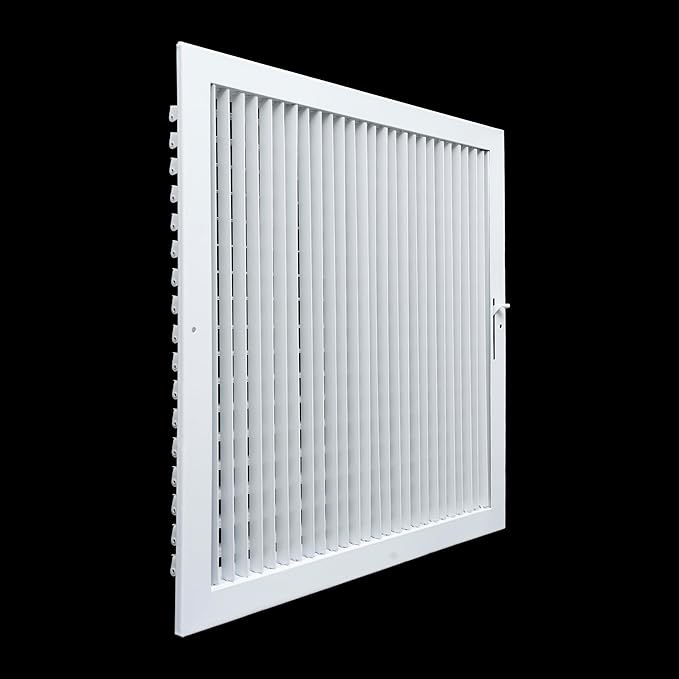 [5 Pack] Fits 18x18 Duct Opening Steel Adjustable Air Supply Grille by Handua | Register Vent Cover Grill for Sidewall and Ceiling | White | Out. Dim.: 19.75" X 19.75"