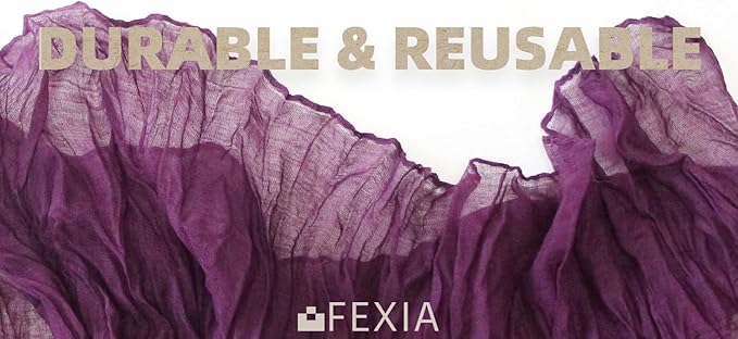 FEXIA 3 Pack Purple Table Runner 35x120 Inches for Baby Shower Decoration Gauze Rustic Table Runner for Wedding Party First Communion Centerpiece Engagement Bridal Shower Boho Decoration