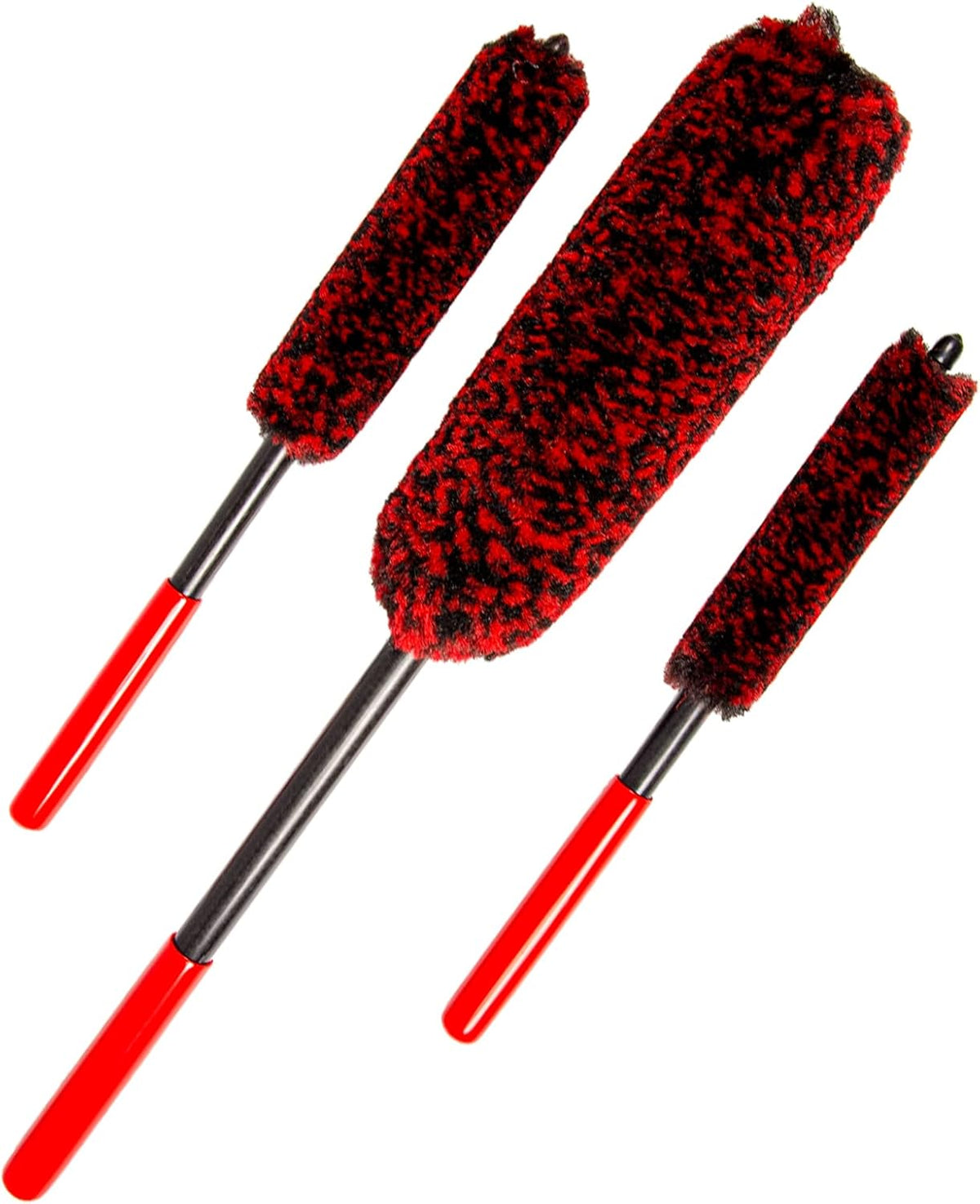 Soft Brsuh Wheel Brushes Set (3 Pack) - 3 Szie Synthetic Soft brsuhie Brush, 1x Car Detail Brush