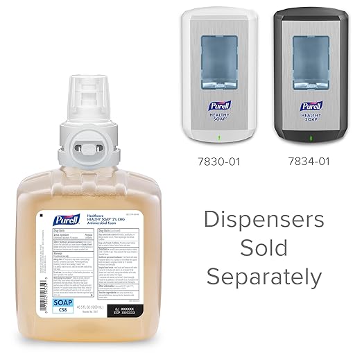 PURELL Foam Handwash 2% CHG Antimicrobial Foam, Fragrance Free, 1200 mL Foam Hand Soap Refill for PURELL CS8 Automatic Soap Dispenser (Pack of 2) – 7881-02 - Manufactured by GOJO, Inc.