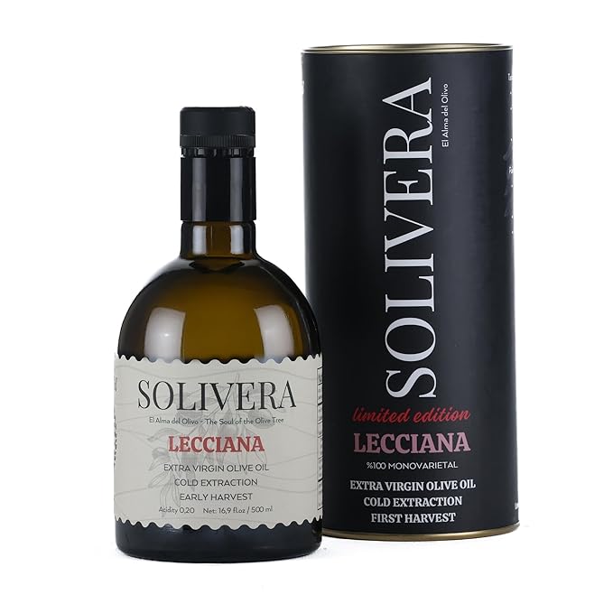 Solivera Lecciana Extra Virgin Olive Oil Cold Pressed, Floral & Balanced, 400+ High Polyphenols, Gourmet & Healthy Organic Oil