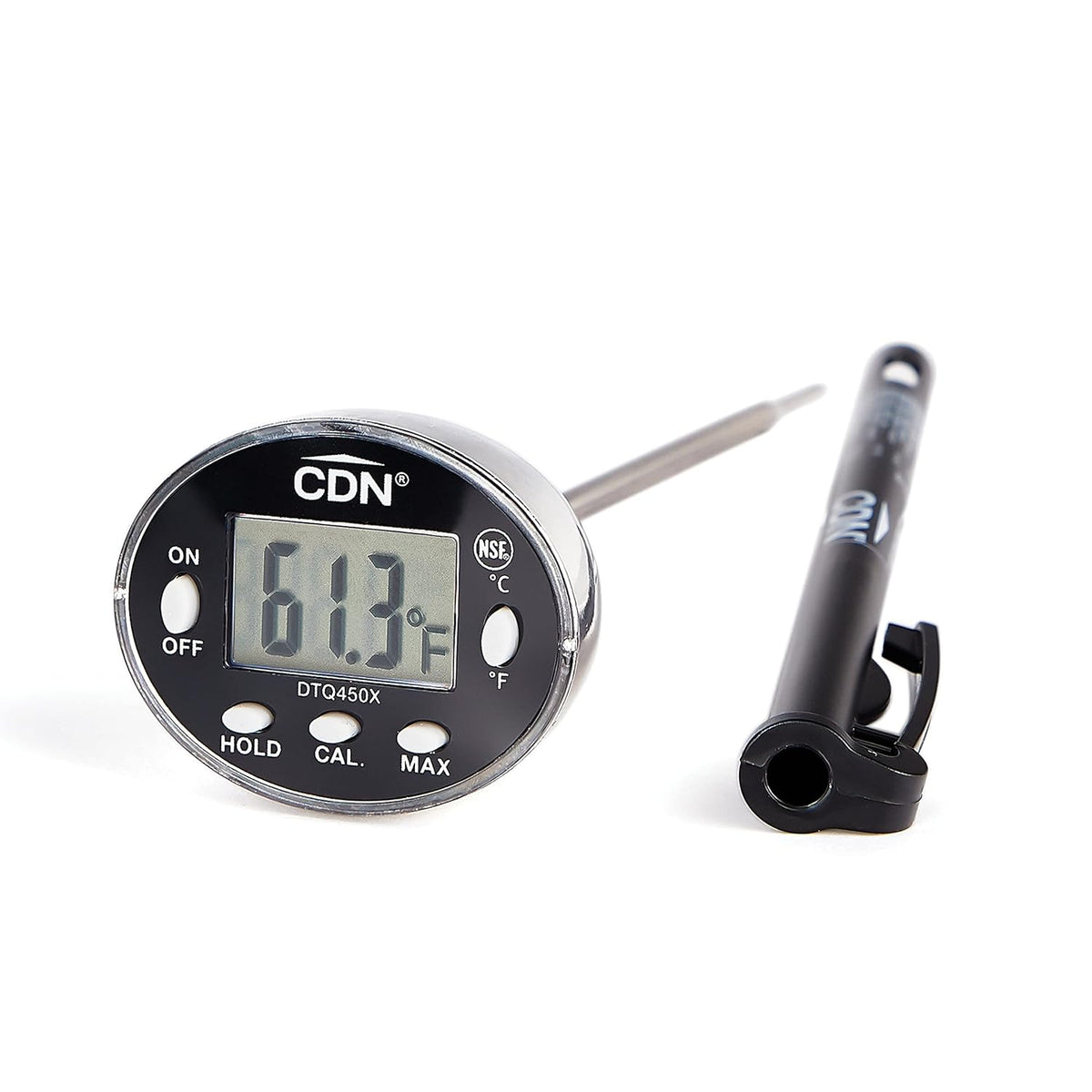 CDN Thin Tip Thermometer, ProAccurate®, 4.75" Stem, Digital, Hold, Max, Waterproof, NSF Certified, Ideal for Cooking, Brewing - DTQ450X