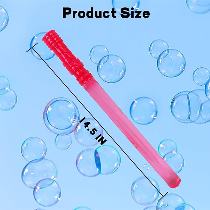 MorTime 36 Pack Bubble Wands for Kids, 8 Colors Bubbles Stick Bulk, 14.6" Easter Party Favor Summer Toy for Children