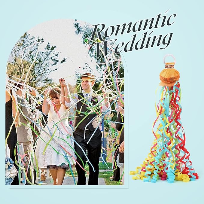 40Pack Colorful Streamers Poppers, Colorful No Mess Paper Crackers, Hand Throw Confetti Streamer for Birthday, Wedding, Party Celebrations