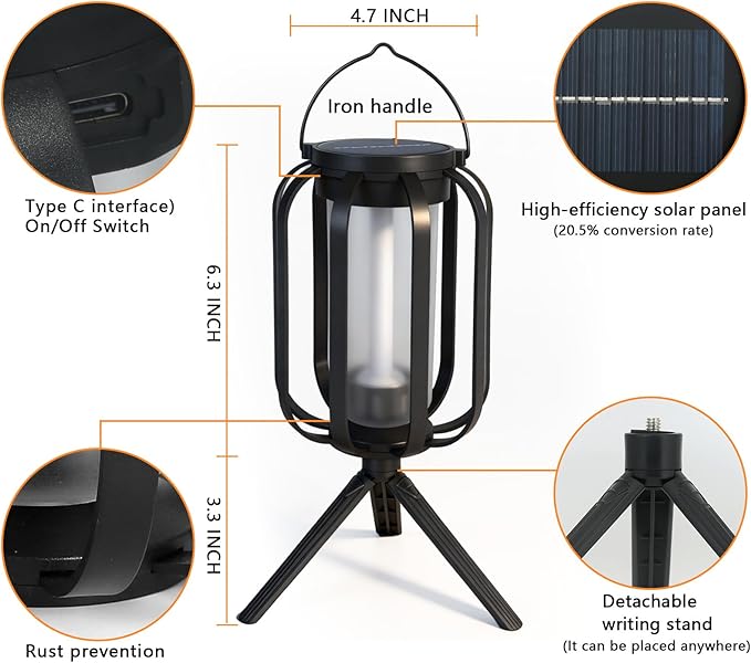 Solar Lanterns Outdoor Lights, 2 Pack Hanging Lantern with Flickering Flame, Hanging Lantern Decorative for Outside,Solar Powered Lanterns for Yard Patio Path Tree Garden Decor