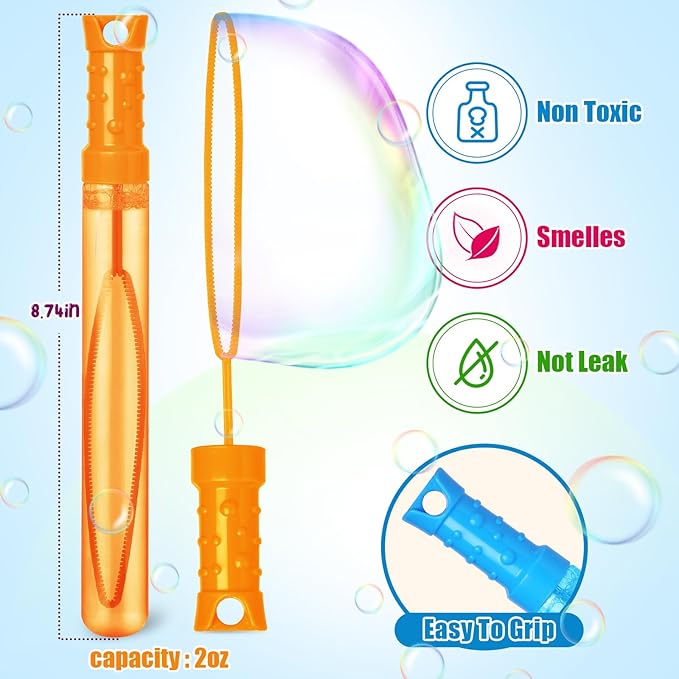 48PCS Bubble Wands for Kids,Bulk Bubble Wand for Kids Party Favor, Bubble Maker for Party Favor,Birthday,Goodie Bags, Wedding, Carnival Prizes, Summer Outdoor Toy Gifts, Assortment 6 Colors