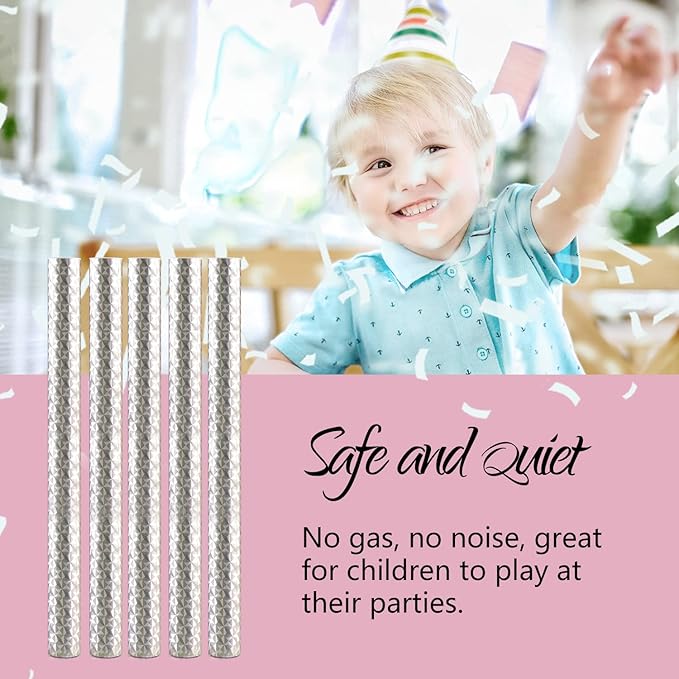 BATTIFE 40Pack White Confetti Wands, 14 Inch Tissue Paper Confetti, Flick Flutter Sticks for Wedding, Celebrations, Anniversary, Birthday, Graduation Party