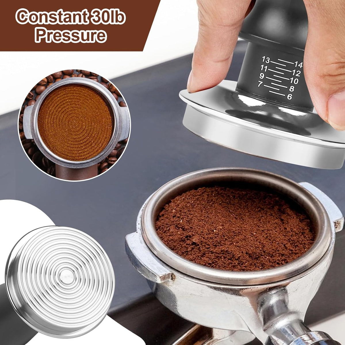 51mm Espresso Tamper Kit - Dual-Spring Calibrated Coffee Tamper, 8-Needle WDT Tool Espresso Distribution Tool, Magnetic Aluminum Dosing Funnel