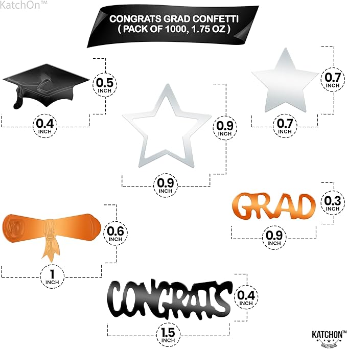 Graduation Decorations 2026 | Congrats Grad Confetti 2026 - Pack of 1000 | Graduation Confetti for Graduation Decorations 2026, Graduation Confetti 2026, 2026 Graduation Table Decorations, KatchOn