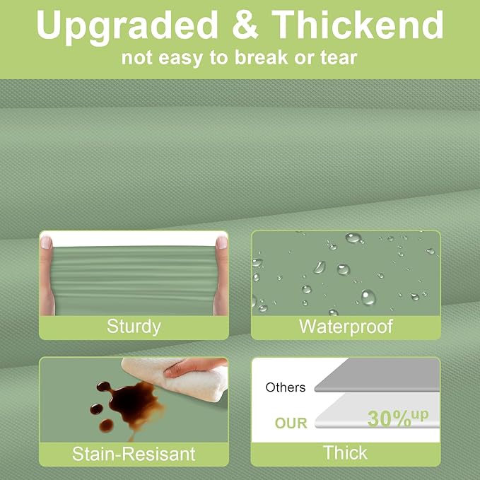 QIKSION Sage Green Plastic Table Cloth Disposable 6 Pack, 54 x 108 Inch Tablecloths for Baby Shower Birthday Bridal Wedding Party Decorations, Rectangle Table Cover