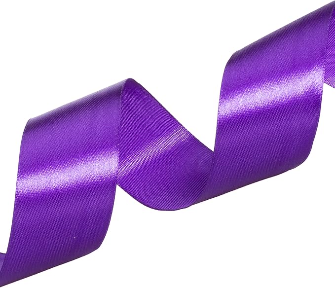 YASEO 1 1/2 Inch Purple Solid Satin Ribbon, 50 Yards Craft Fabric Ribbon for Gift Wrapping Floral Bouquets Wedding Party Decoration