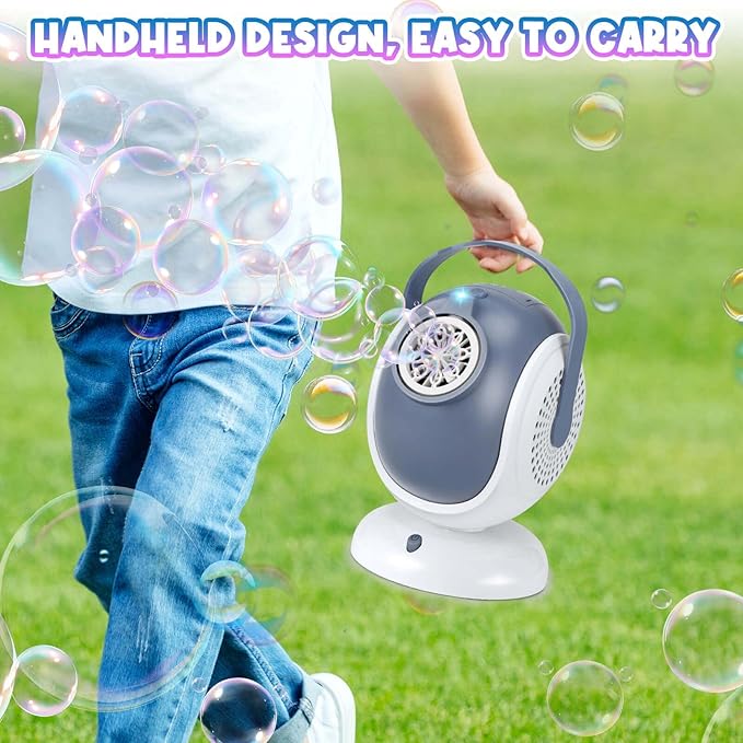 Bubble Machine for Kids: Automatic Bubble Blower 60° 360° Auto Rotatable Bubble Machines for Parties Outdoor Bubble Machine Bubble Toys for Outdoor Wedding Birthday Party Gifts