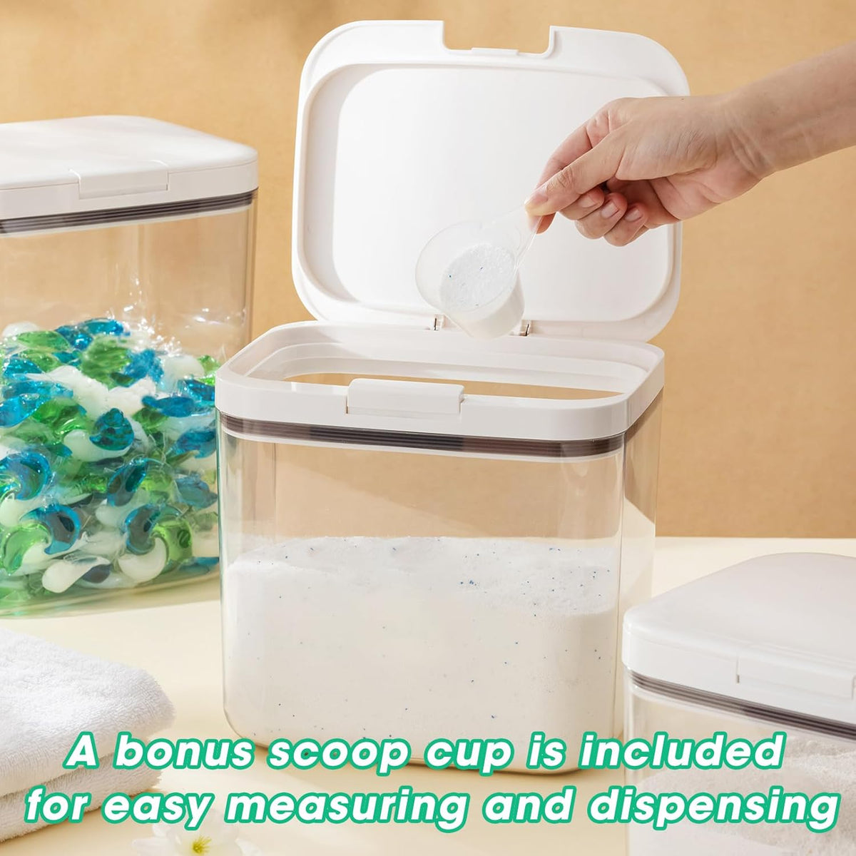 Versatile Storage Container Bin with Pop-up Lid & Scoop, Rice Flour Container Dog Cat Food Storage Container