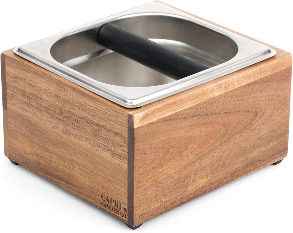 Knock Box, Large Capacity Espresso Knock Box, Non-Slip Base Knock Box Espresso, Coffee Knock Box, Shock Absorbant Espresso Knock Box and tamp station