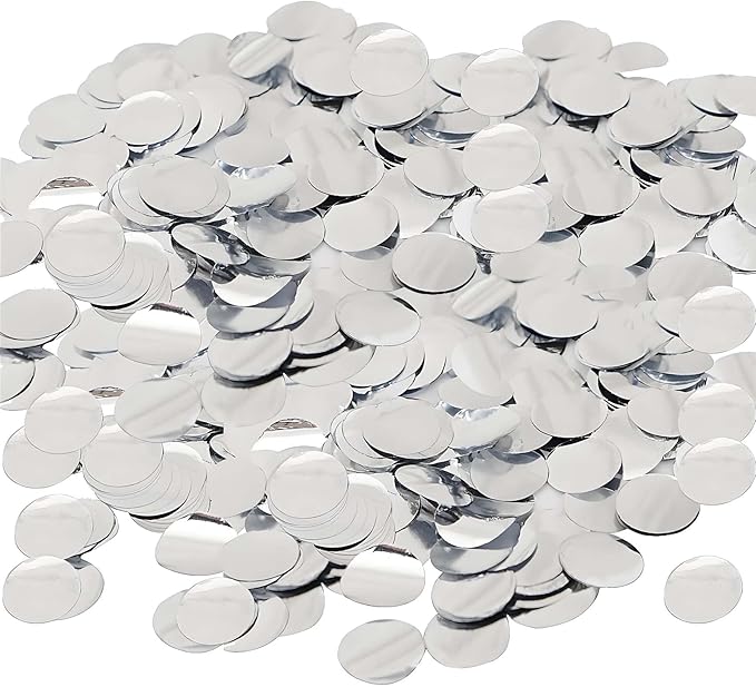 Silver Round Foil Confetti Beautiful Metallic Table Confetti Glitter for Fill Balloons, Wedding,Birthday, Party,Festival Decoration(8000PCS)