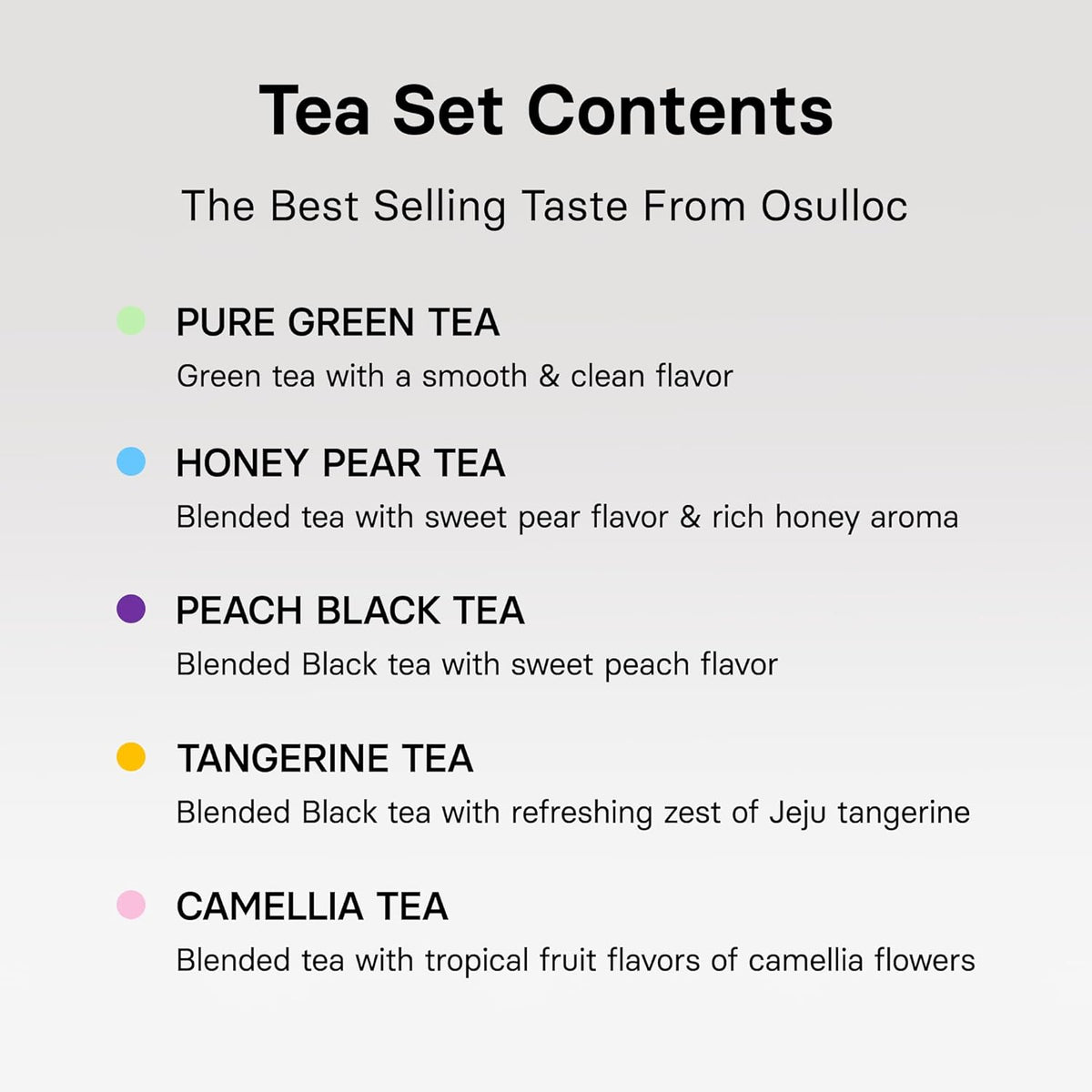 Osulloc Premium Tea Collection (40 count, 10 flavors x 4 ea), Assorted Tea bag Sampler, Tea Gift sets for Tea lover, Self Care Gift Box