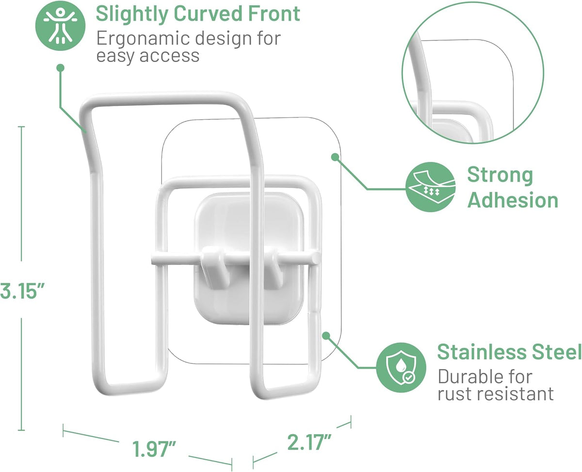 Hook LAB Reusable Sponge Holder for Kitchen Sink & Bathroom Organizer, Mountable Rack for Sponges, Scrubbers, Soaps and Brushes - White