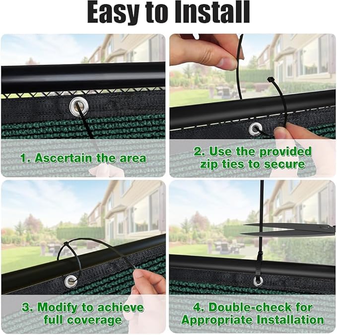 LITA 5' x 102' Garden Privacy Fence Screen Cover (HDPE) UV Protection Weather-Resistant Heavy Duty Shade Cover for Deck, Patio, Backyard, Outdoor Pool, Porch, Railing, Dark Green, Customizable