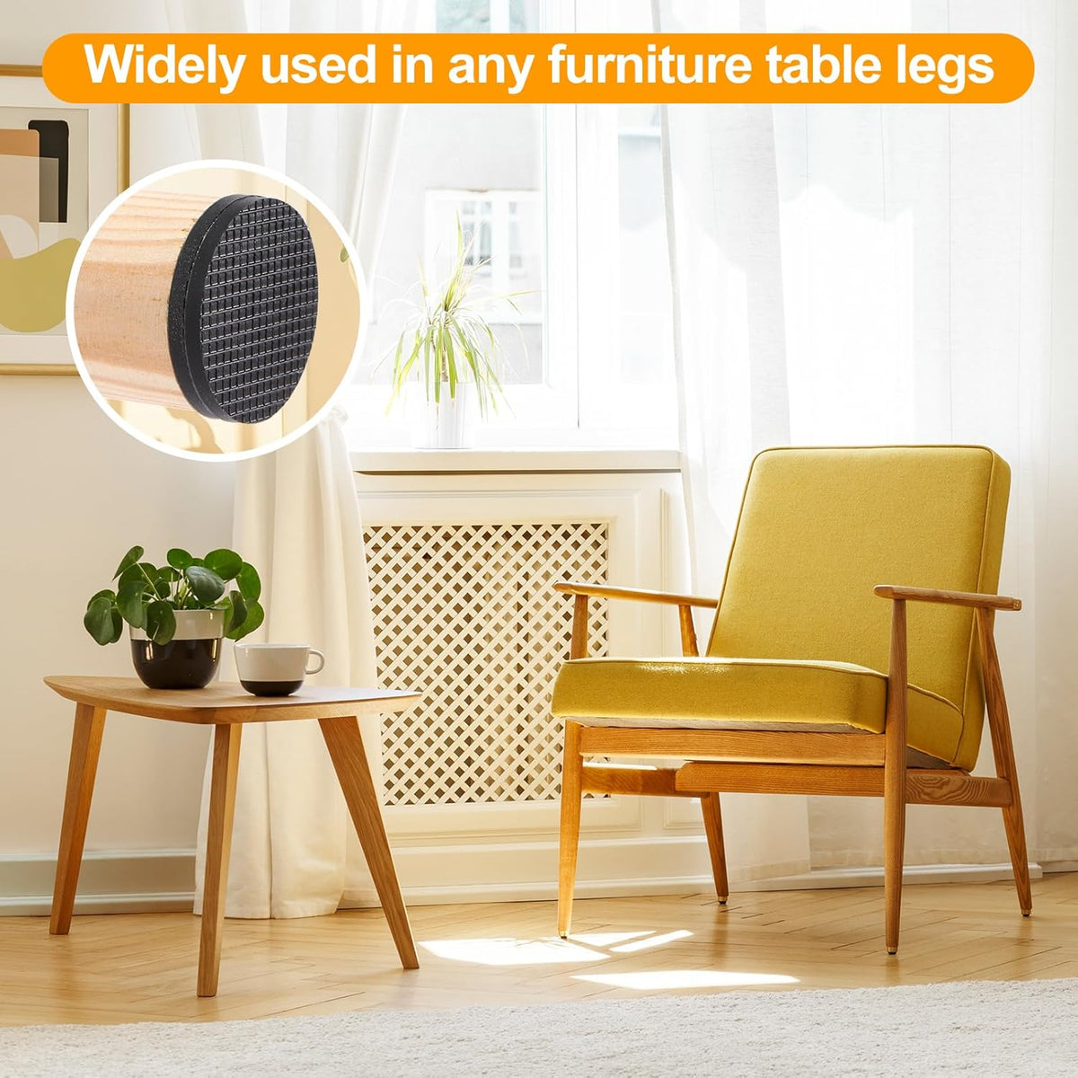CHUNZEXI Non Slip Furniture Pads - 16 Premium Furniture Grippers Self Adhesive Rubber Furniture Feet, Anti Slide Furniture Hardwood Floor Protector for Keep Couch Stoppers (2 inch Round)