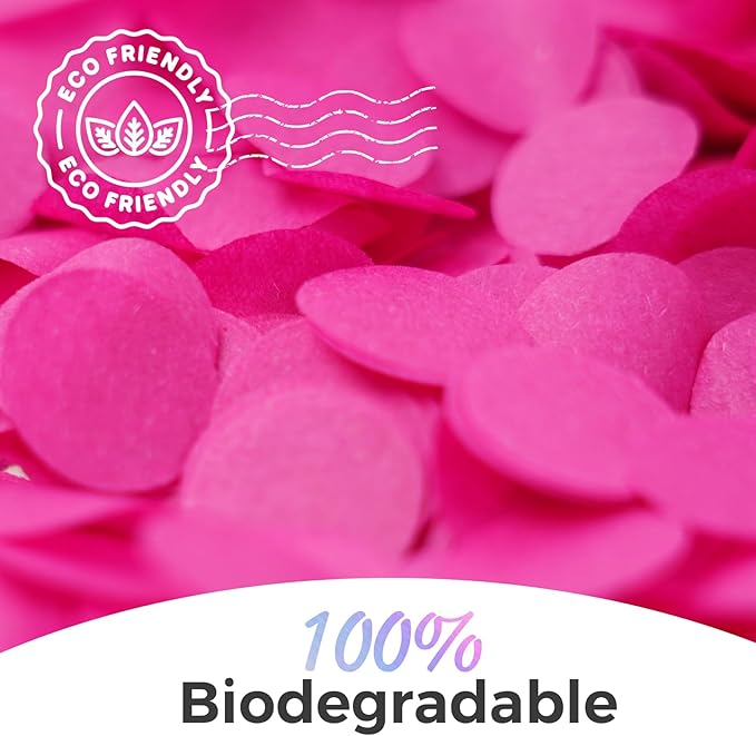 0.5LBS Confetti, Rose red Biodegradable Confetti - Rectangular Fluttering Tissue Paper Confetti for Gender Reveal and Launcher use – Parties, Concerts and Weddings for Events (0.5Lbs rose red)
