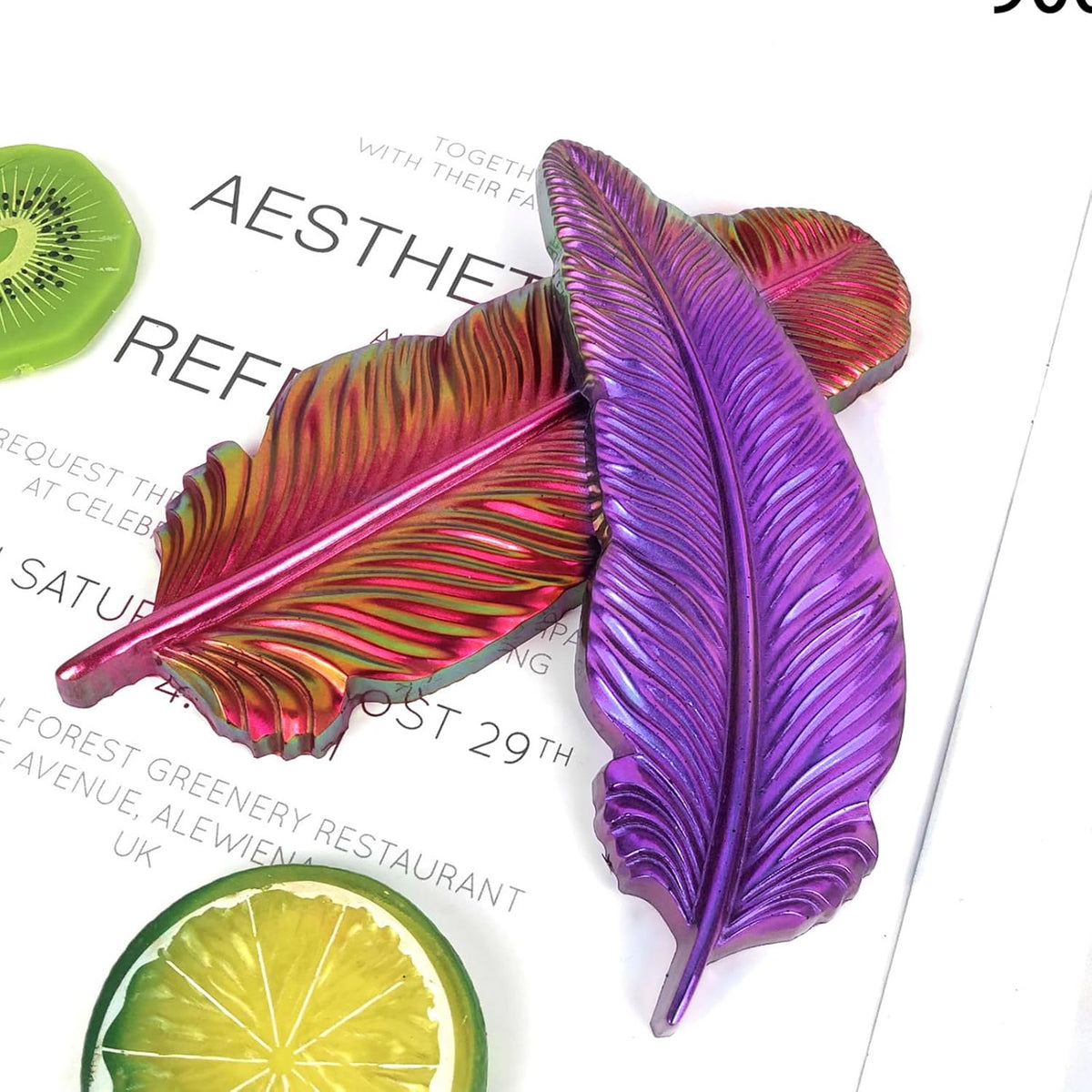 Wehous 3PCS Feather Resin Mold 3D Feather Shape Silicone Molds for Epoxy Resin Casting Concrete Wall Hanging Keychain Jewelry Pendant Decor Mould DIY