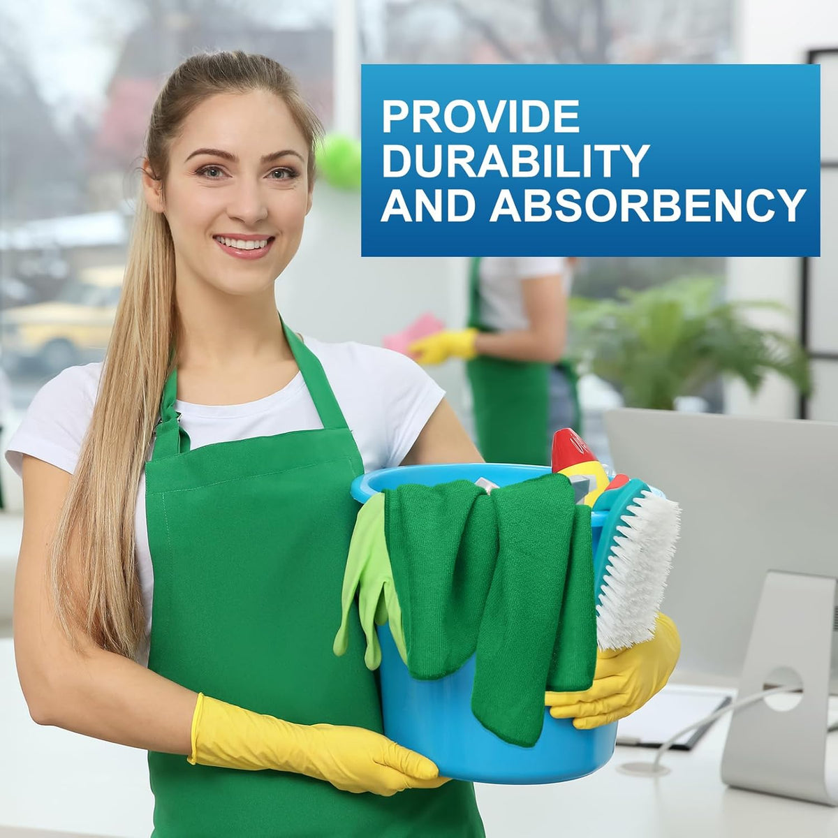 Tenare 100 Pack 12'' x 12'' Microfiber Cleaning Cloths Reusable Cleaning Rags Bulk Microfiber Towels Softer Highly Absorbent Washcloths for House