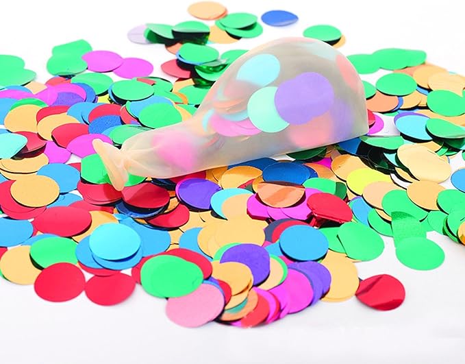 Multi Color Round Foil Confetti Beautiful Rainbow Metallic Table Confetti Glitter for Fill Balloons, Wedding,Birthday,Party,Festival Decoration(8000PCS)