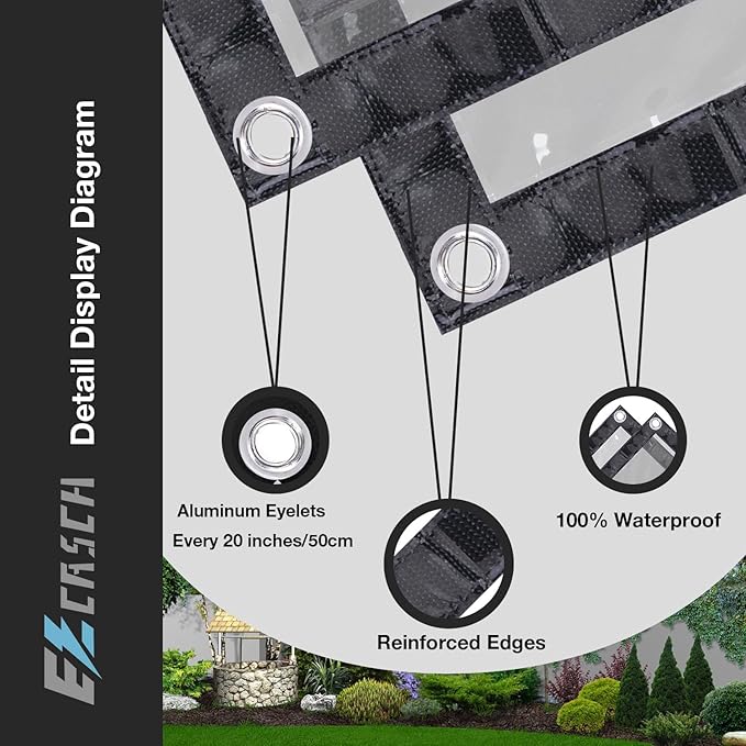 Clear Tarp 10' x 20', 15 Oz Clear Vinyl PVC Tarp Waterproof Tarpaulin 100% Transparent PVC Tarps Upgrade to Double The Cold Resistance-Temperature from -5°F to 140°F