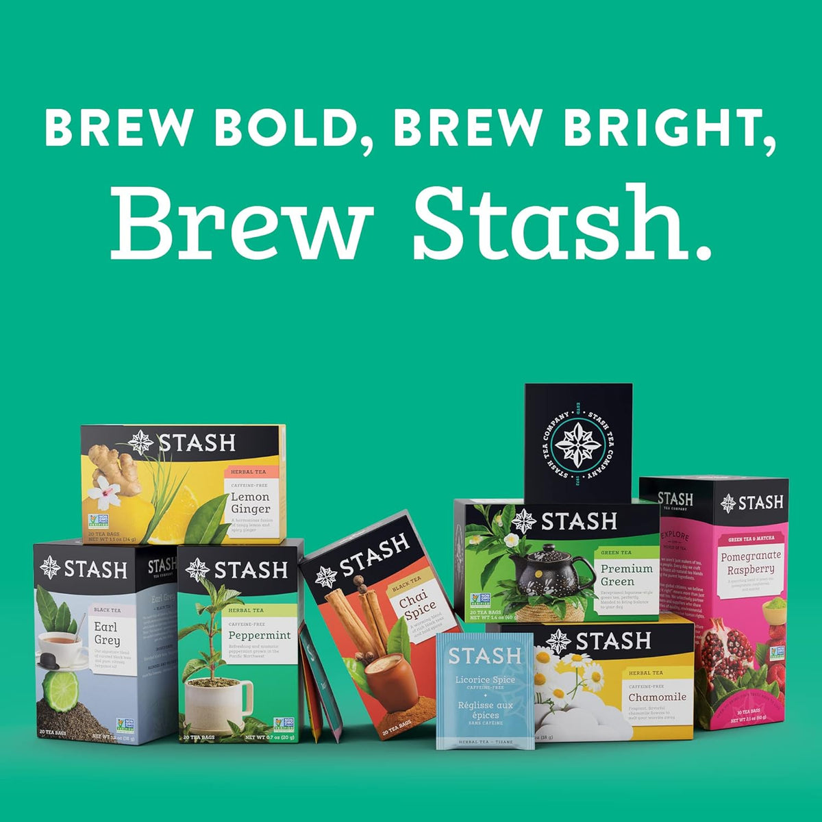 Stash Tea Chamomile Nights Herbal Tea - Naturally Caffeine Free, Non-GMO Project Verified Premium Tea with No Artificial Ingredients
