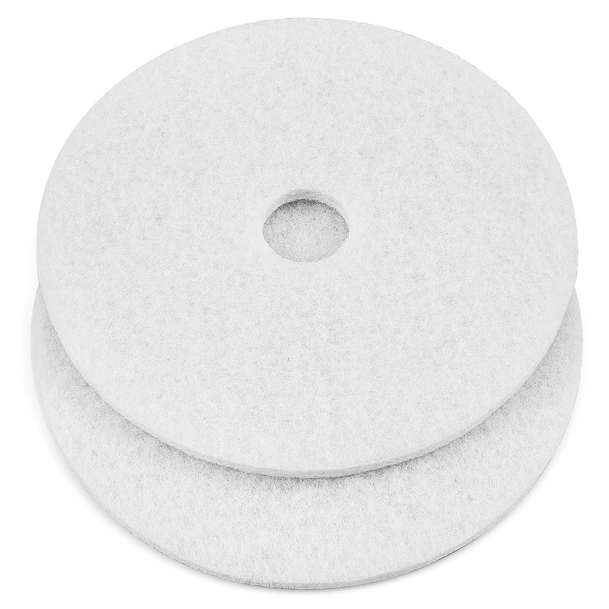 20" White Scrubbing Pads Commercial Cleaning Orbiter Pads-Maintenance Non Woven for Floor Buffer Machine 2 Pcs