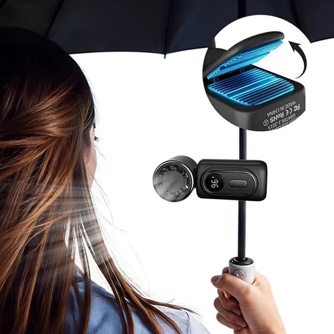 Mini Portable Handheld Clip Fan, 3-in-1 Rechargeable Clip on Fan for Clothes & Backpack, Wearable High Speed Body Fan with 180° Rotation for Outdoor Travel, Hiking & Camping (Orange)