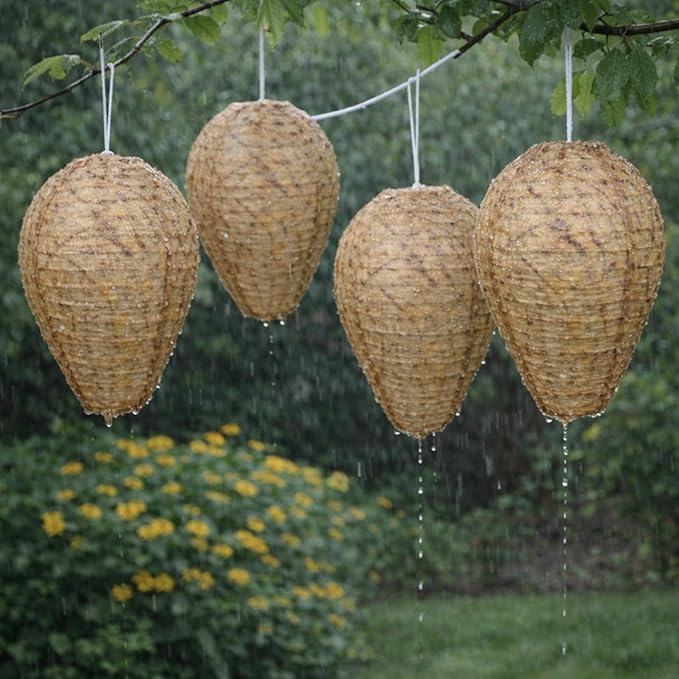 Honoson 6 Pcs Waterproof Hanging Lantern for Home Garden Yard Outdoors (Sandy Brown)