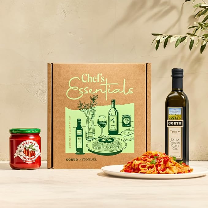Corto x Stanislaus Chef’s Essentials Kit – Truly Extra Virgin Olive Oil - Ultra-Fresh Fall Harvest & Piccolo Datterini Baby Plum Tomatoes