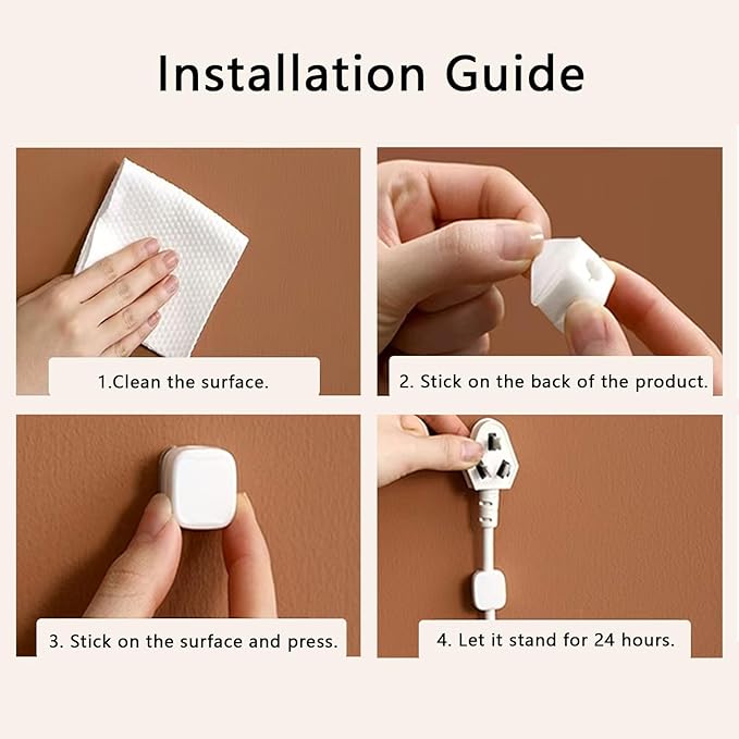 IFNOW 6 Pack Magnetic Cable Clips for Nightstand | Mini Cube Cord Holder with No-Residue Adhesive | Adjustable Cord Organizer for Desk, Car, Phone Charger, Computer (White)