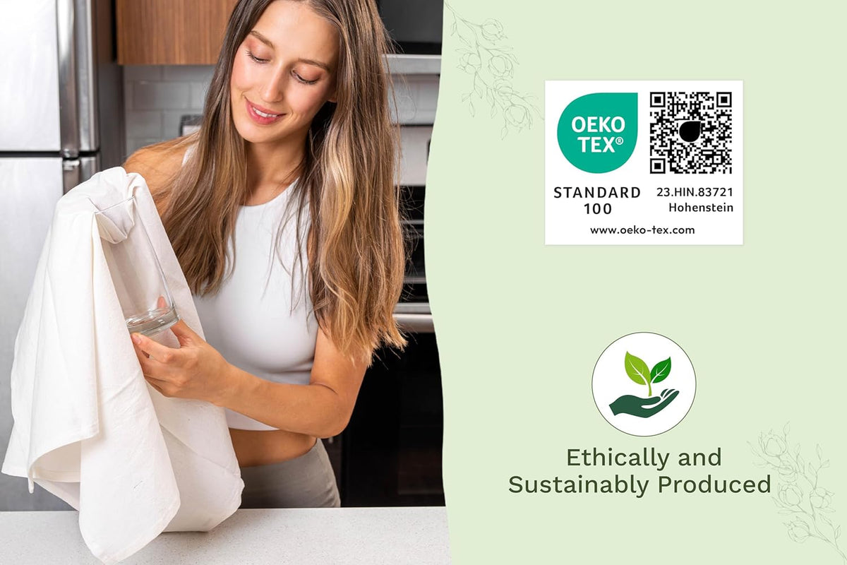 Wholesale Flour Sack Kitchen Towels – 50 Pack, Unbleached, All-Natural 100% Cotton Bulk Flour Sack Towels – Toxic-Free and Dye-Free - Extra Large Size 27”x27” (Natural – 50 Pack)