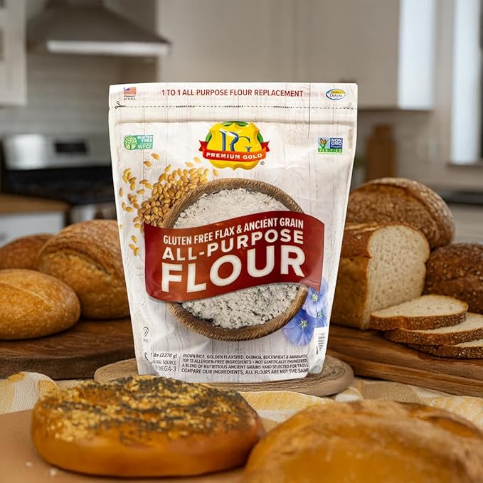 Premium Gold Gluten Free All Purpose Flour, 5 Pound, Gluten-Free, Non-GMO, Kosher, High In Fiber, Source of Omega-3, Plant-Based Protein