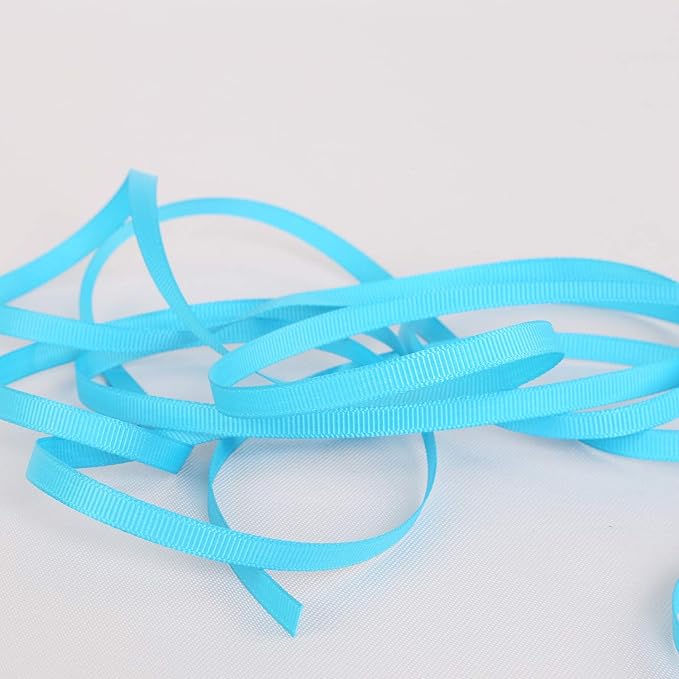 Ribbonitlux 1/4" Wide Solid Grosgrain Ribbon 25 Yards (340-Turquoise）, Set for Gift Wrapping, Party Decor, Sewing Applications, Wedding and Craft