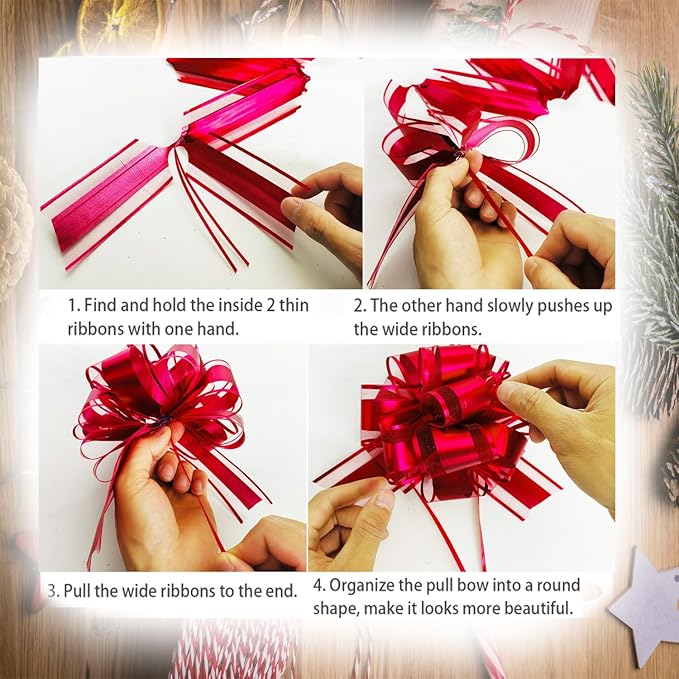 Gold Bows for Gift Wrapping, Gift Bow, 6PCS Gift Wrap Bows for Wedding Birthday Christmas Decoration Flower Bouquet Basket Party Decoration, 6 Inches (Gold)