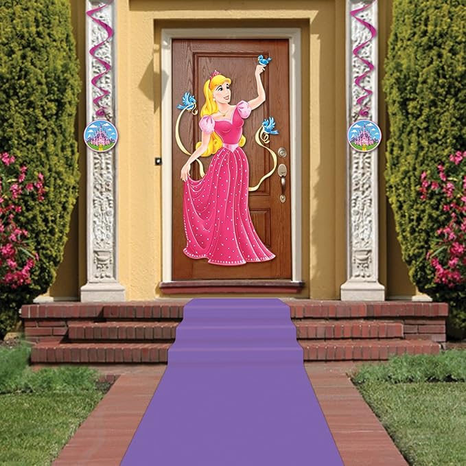 Beistle Polyester Fabric Novelty Purple Aisle Runner for Birthdays and Princess Theme Parties