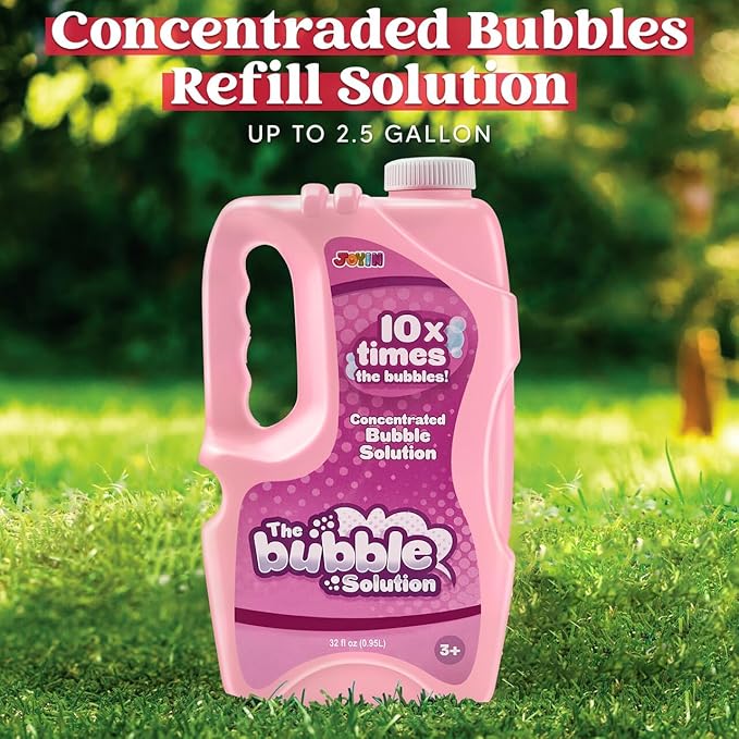 JOYIN 32 OZ Concentrated Bubble Solution for Bubble Machines (Up to 2.5 Gallons), Concentrated Solution Refills for Machine, Wands, Blower, Easter, Kids, Parties