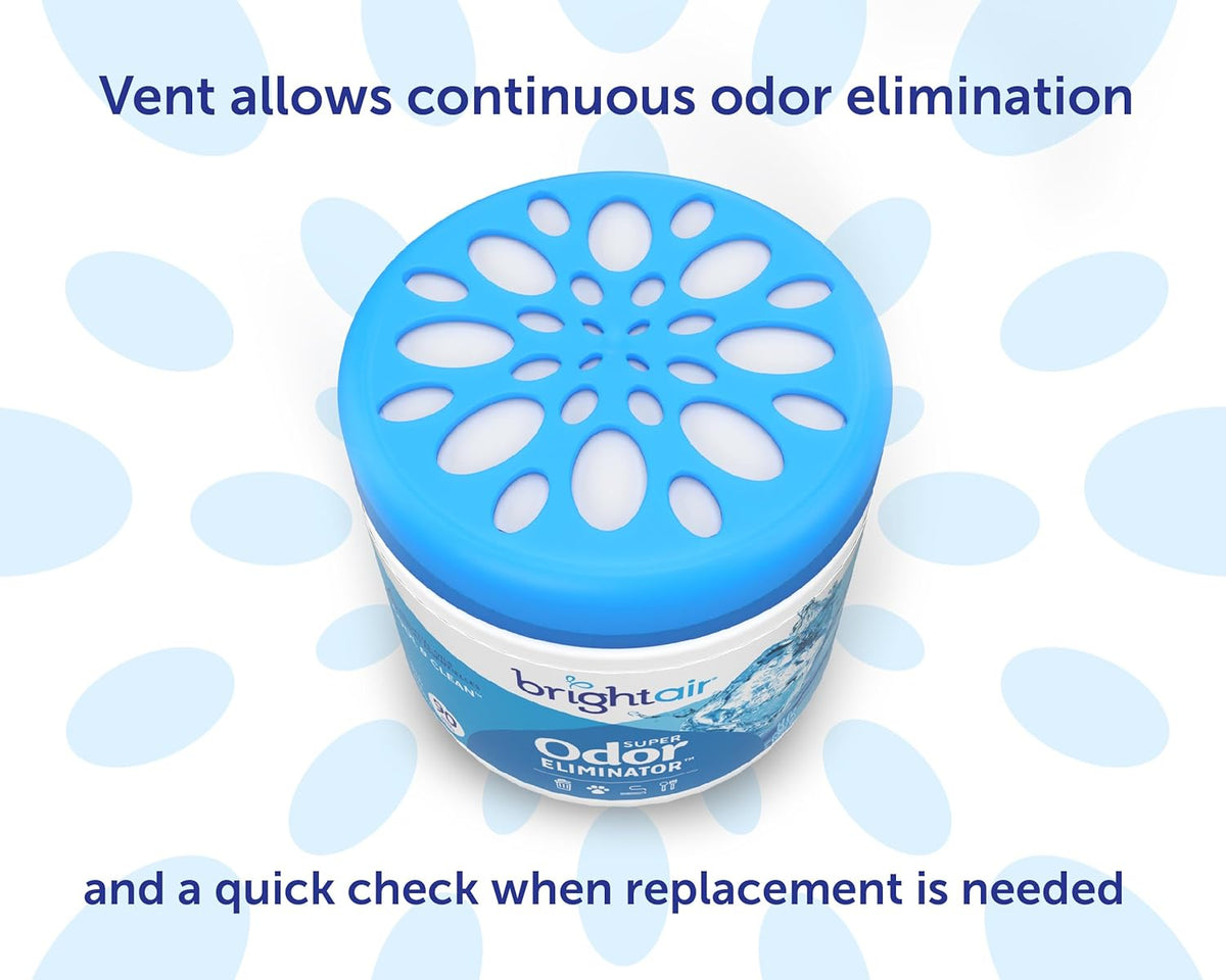 Bright Air 14 oz. Super Odor Eliminator, For Medium-Size Spaces, Cool & Clean Scent, Case of 6,Air Freshener, Natural Essential Oils, Lasts Up to 90 Days Each