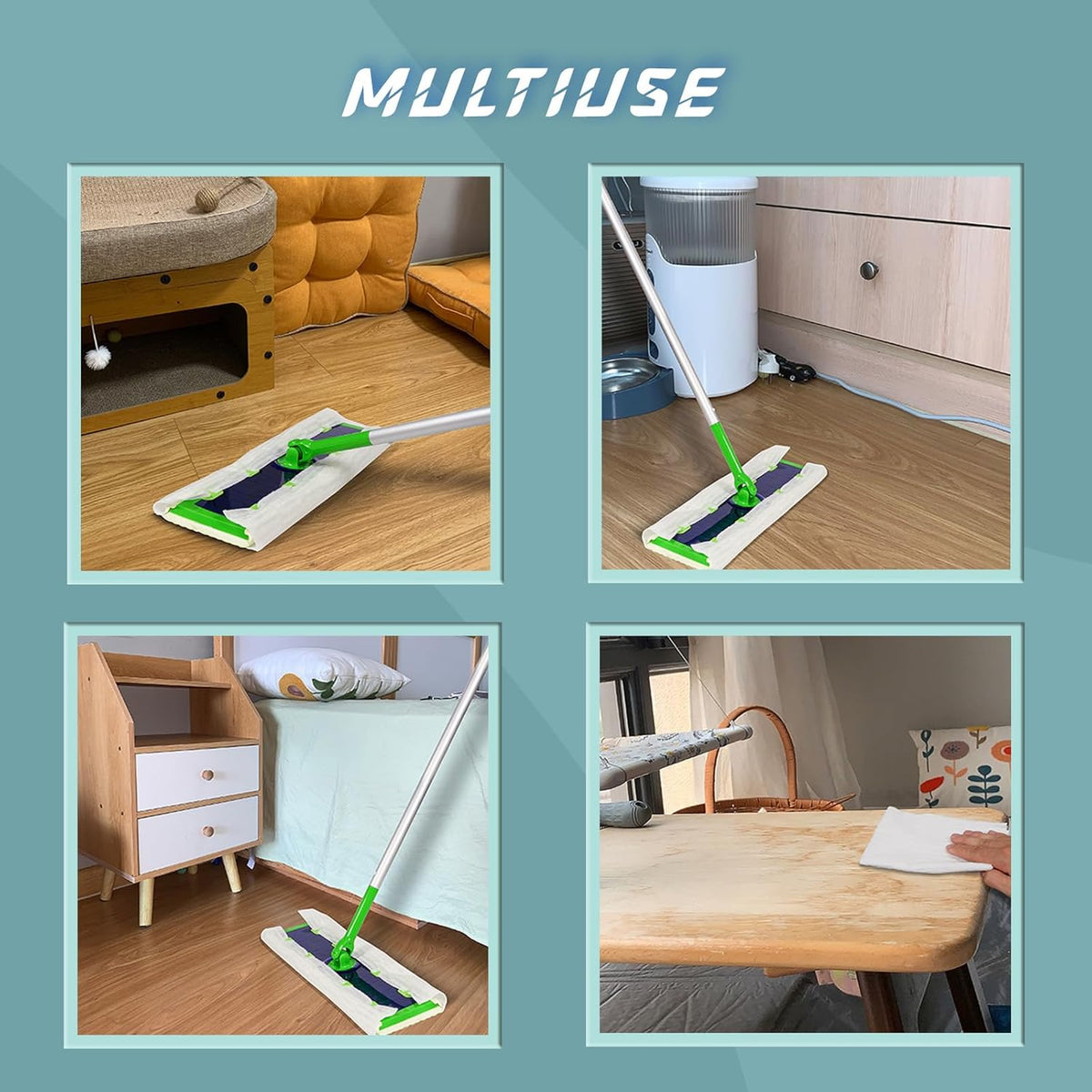 XL Dry Mop Refills 40 Counts Disposable Dusting Cloths Dry Sweeping Refills Dry Duster Cloths Mop Pads Floor Cloth Refills Electrostatic Cloths 9.8"x17" Extra Thick and Large