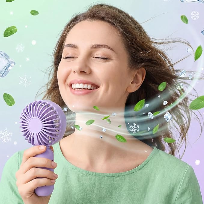 Rossesay 24 Pack Mini Portable Fan Bulk for Travel 3 Speeds, Rechargeable USB Battery Operated, Small Handheld Personal Eyelash Fans for Women Men Indoor Outdoor(Multicolor-1)