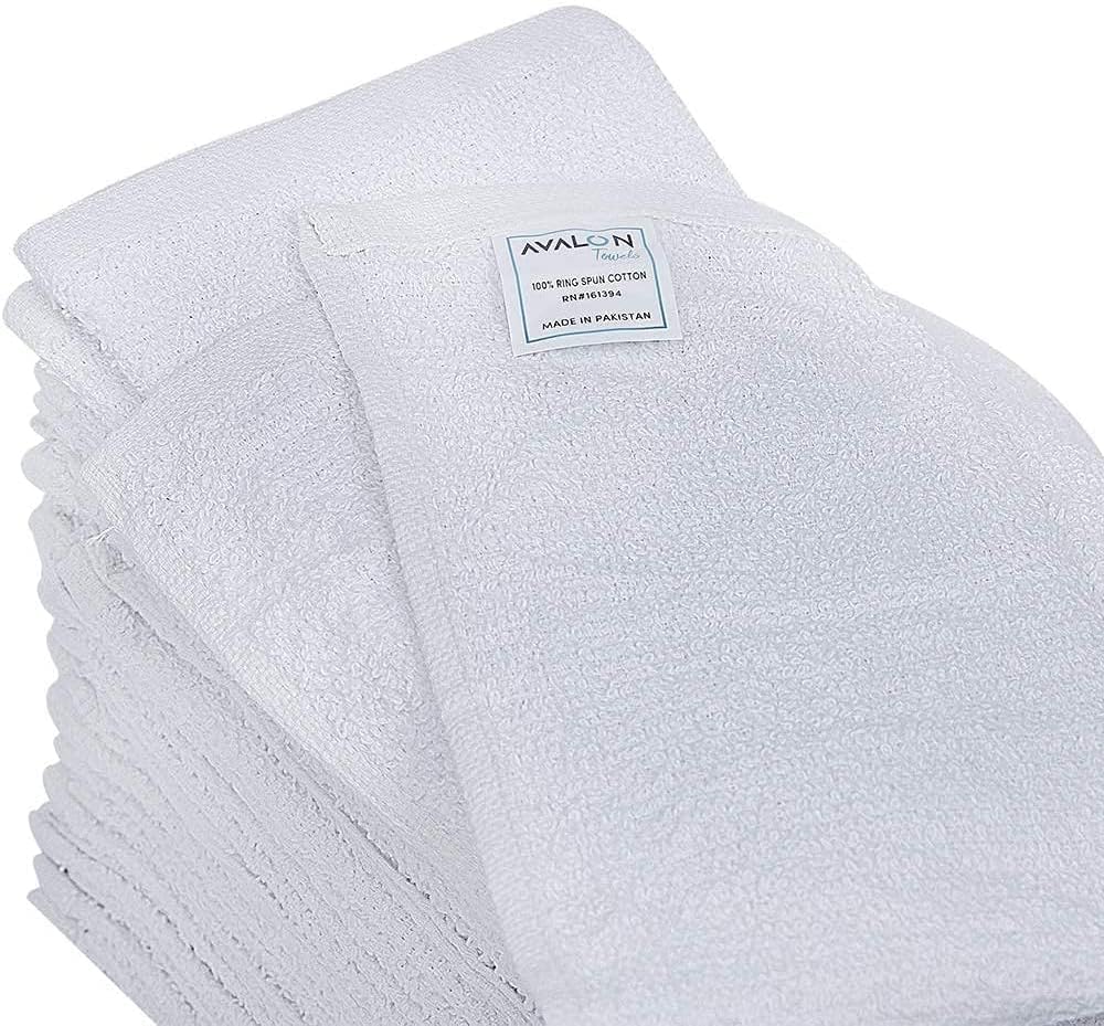 Avalon Towels Terry Bar Mop Towels (Value Pack of 12) Size 16"x19" – Absorbent and Durable, Multipurpose Cleaning Rags, Cotton Cleaning Cloths, Terry Cloth Rags, Reusable Shop Rag