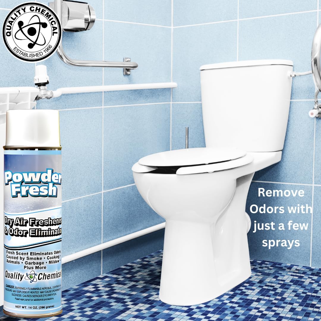 Quality Chemical Powder Fresh - The Most Powerful Dry Air Freshener - Best Room Deodorizer and Air Spray for a Fresh and Clean Home 10 oz Can (Pack of 12)