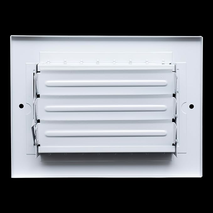 [4 Pack] Fits 6x4 Duct Opening Steel Adjustable Air Supply Grille by Handua | Register Vent Cover Grill for Sidewall and Ceiling | White | Out. Dim.: 7.75" X 5.75"