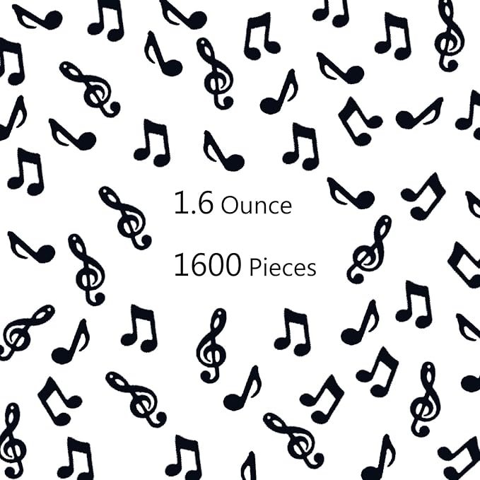 Confetti Music Confetti Birthday Wedding Party Decoration Event Supplies.(Music Black)