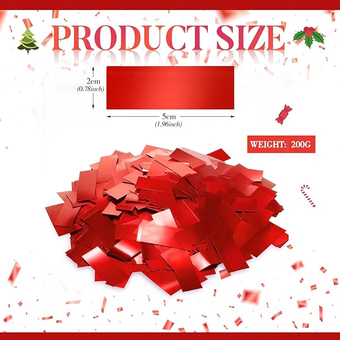 Sumind 200 Grams Red Large Metallic Confetti Rose Glitter Throwable Table Scatter Foil Confetti for Wedding Birthday Party Baby Shower Graduation Christmas Celebrations