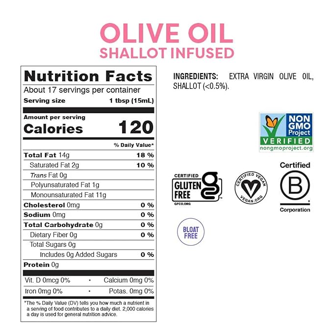 Fody Foods Garlic & Shallot Infused Extra Virgin Olive Oil, 8.45 Oz (Pack of 2), Low Fodmap Certified, Gut & IBS Friendly, Cold-Pressed, Vegan
